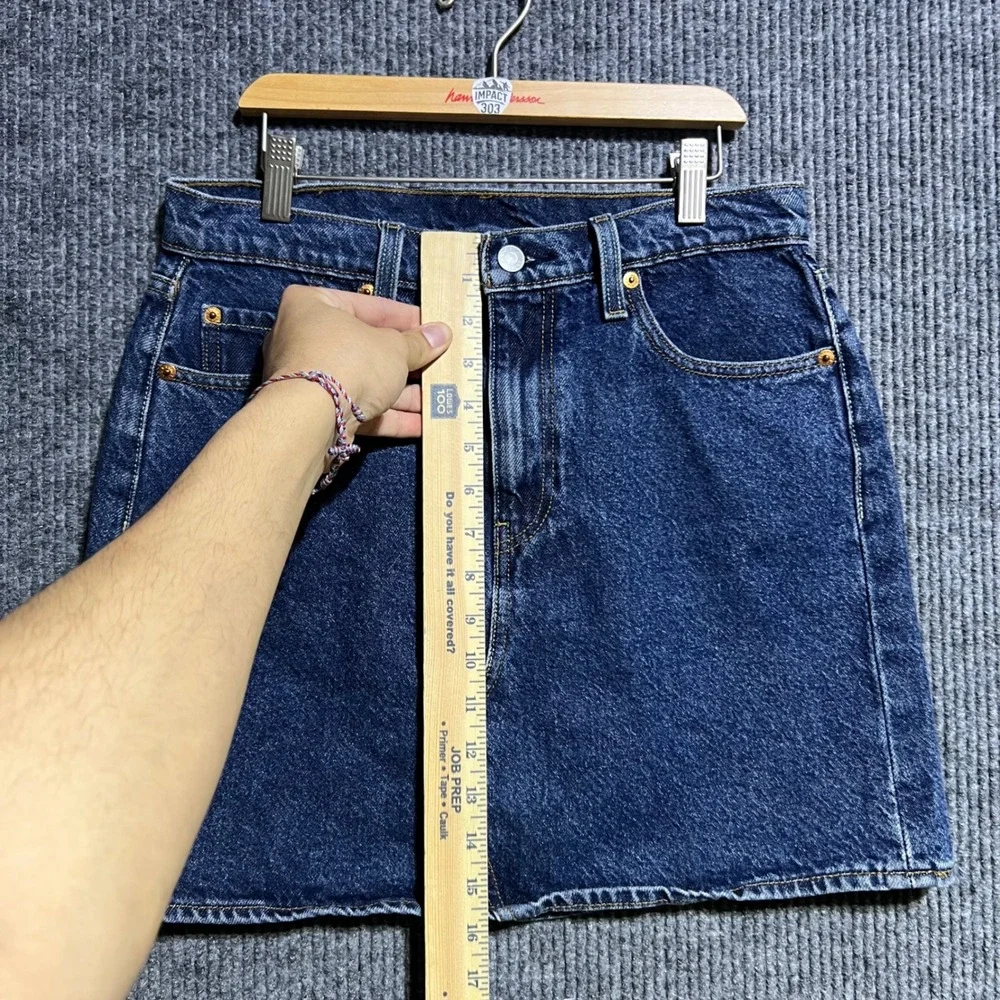 Levis Denim Mini Skirt Womens 29 Blue Indigo A-Line Casual 79752-0007